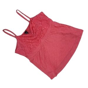 Torrid Crochet Babydoll Summer Top Size 3 Lightweight Spaghetti Strap Coral.